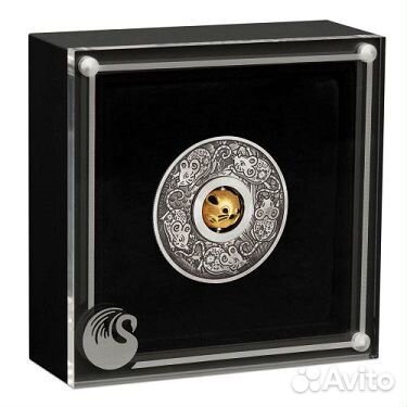 Монета Год Мыши вставка вращающейся бусины 2020 г