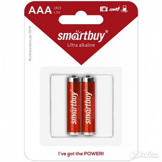 Батарейка алкалиновая Smartbuy LR03/2B