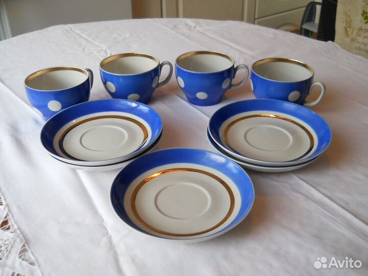 Чайный сервиз в горошек завод 