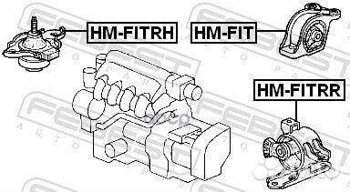 Подушка двигателя зад прав/лев hmfit Febest