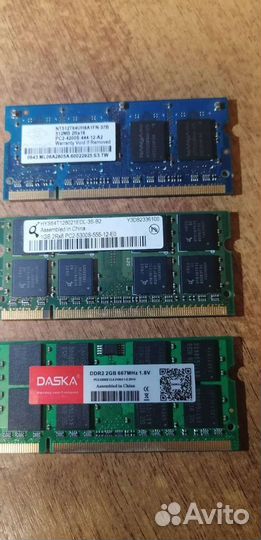 Оперативная память ddr2 для ноутбука