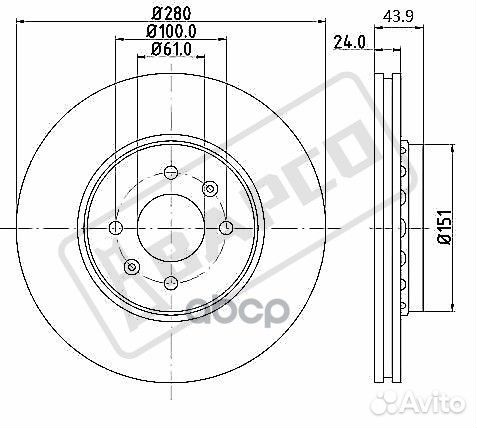 Диск тормозной передний для renault Captur, Cli