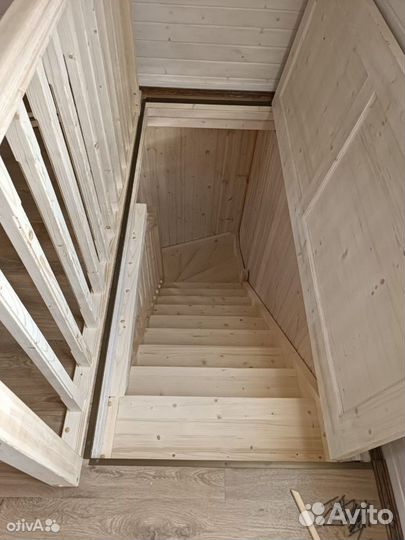 Лестница деревянная в частный дом под ключ