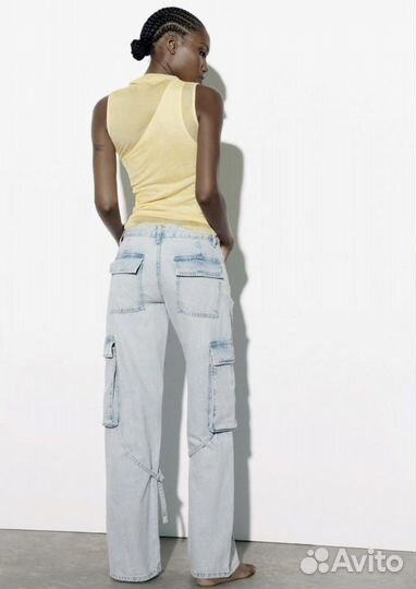 Zara женские джинсы карго