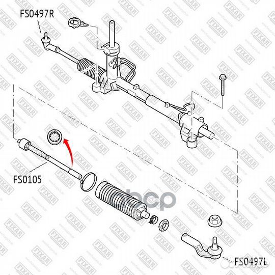 Наконечник рулевой тяги левый ford Focus/C-Max