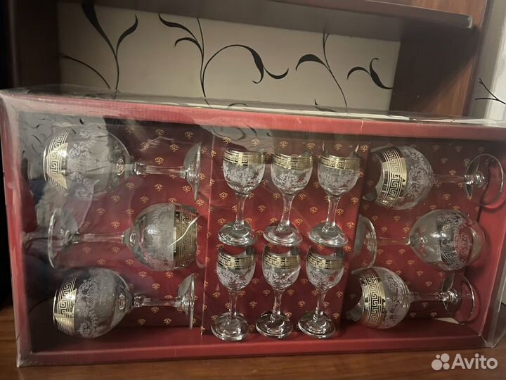 Набор фужеры и рюмки. Стекло