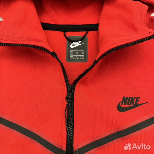 Зип Худи Nike Tech Fleece Red оригинал