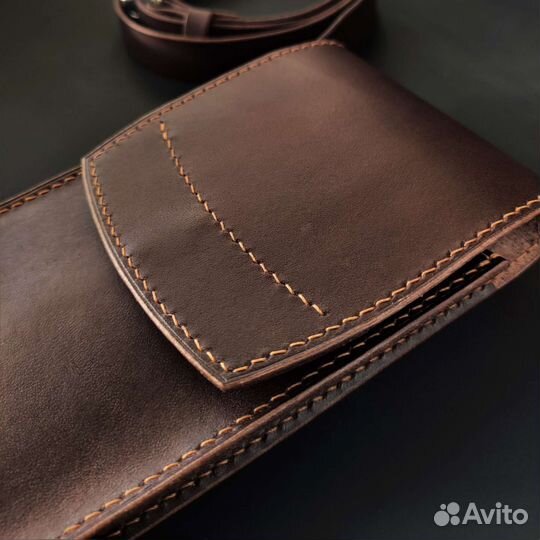 Сумка-чехол для смартфона из натуральной кожи