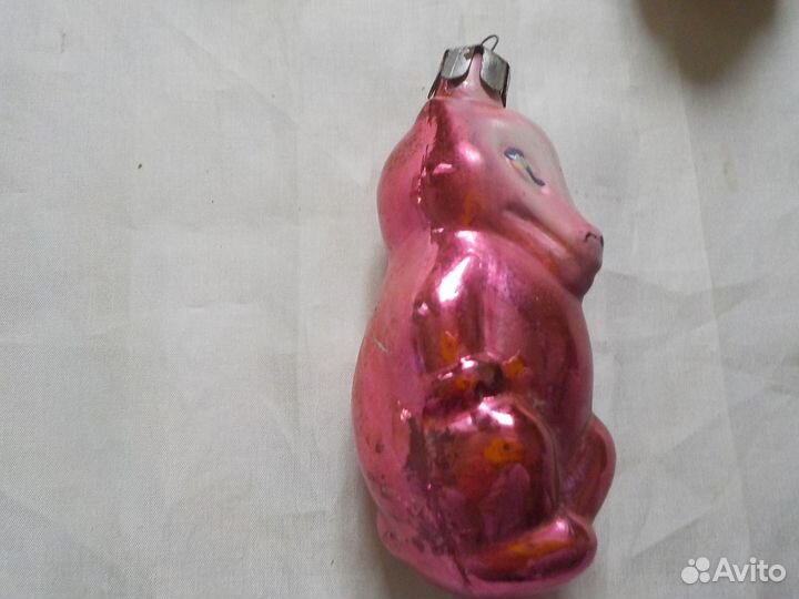 Елочные игрушки СССР зверюшки волк мишка лиса