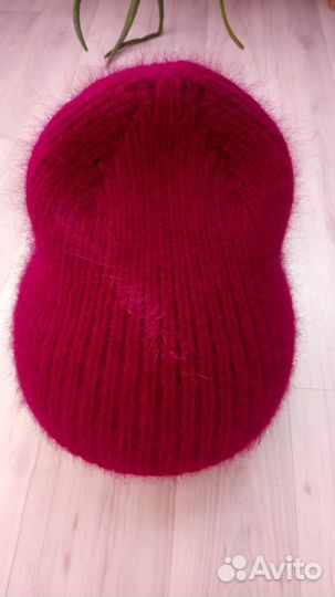 Шапка и капор из пуха норки фуксия
