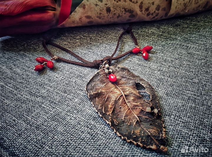 Живые украшения из меди и листьев (гальваника)