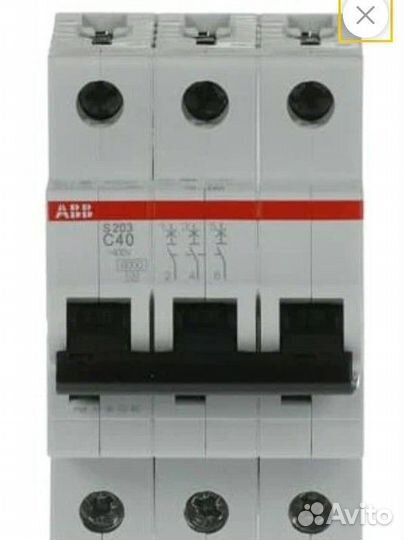 Автоматический выключатель ABB 3-полюсный S203C40