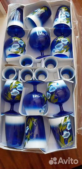 Набор бокалов, фужеры, стопки 18 предметов