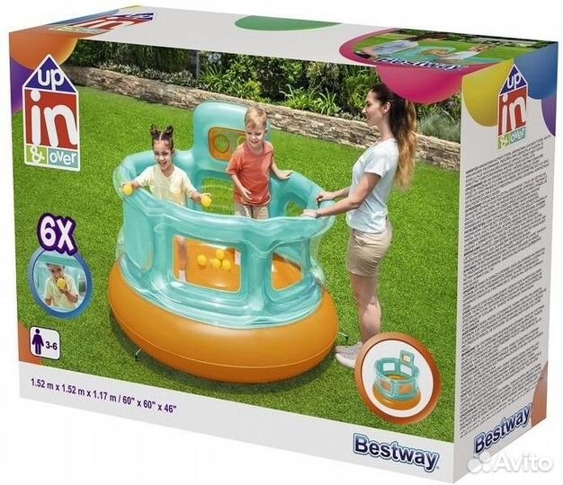 Игровой центр батут 152х152х117см с мячами 6шт