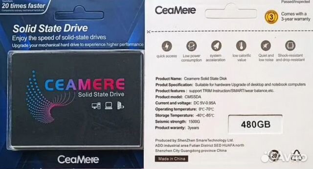 SSD 480GB 512GB 240GB 120GB новый