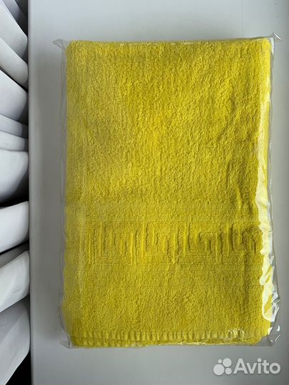 Полотенце банное махровое 100 хлопок цвет желтый