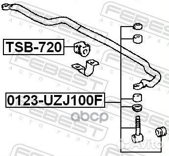 Тяга стабилизатора передняя febest 0123-UZJ100F