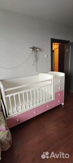 Детская кроватка трансформер с комодом