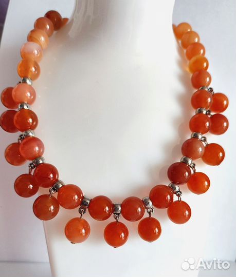 Украшение на голову колье из сердолика