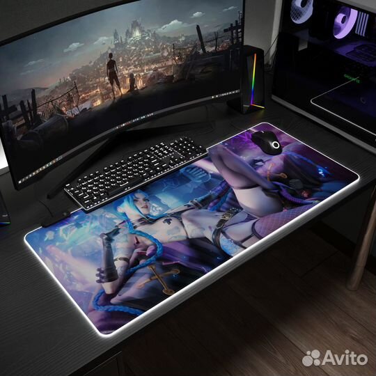 Arcane Игровой коврик для мыши и клавиатуры с RGB