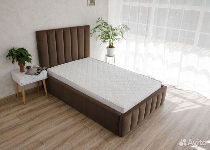 Кровать 120х200 с подъемным механизмом кофе