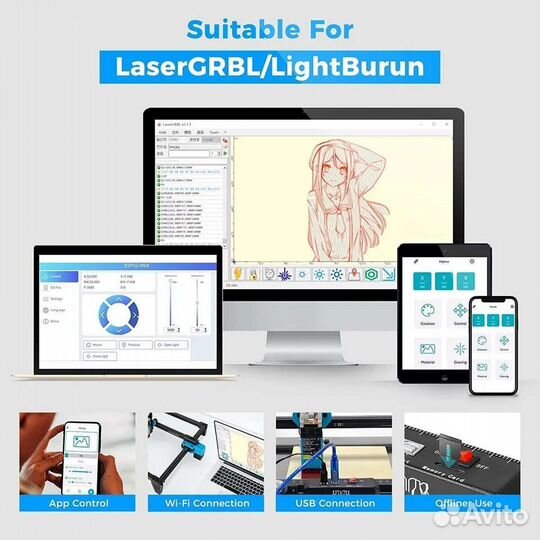 Лазерный гравёр Two Trees TTS-55, 40W