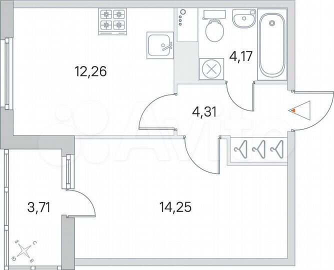 1-к. квартира, 36,9 м², 7/8 эт.