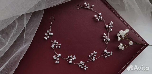 Свадебная диадема в причёску ручной работы