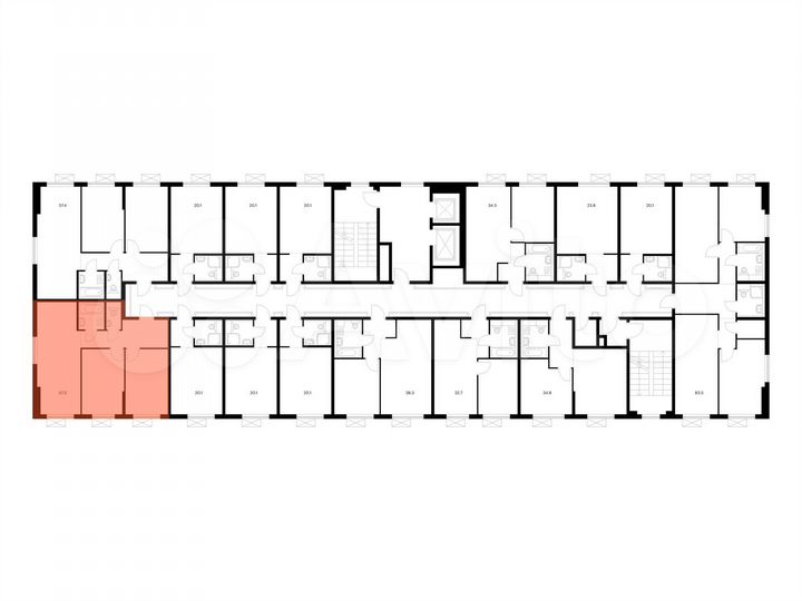 2-к. апартаменты, 57,3 м², 2/14 эт.