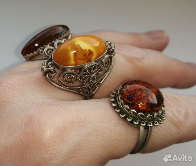 Янтарь винтаж СССР бусы серьги кольца