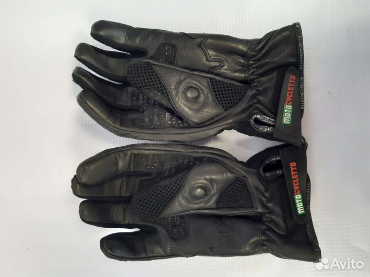 Мото перчатки кожа, L