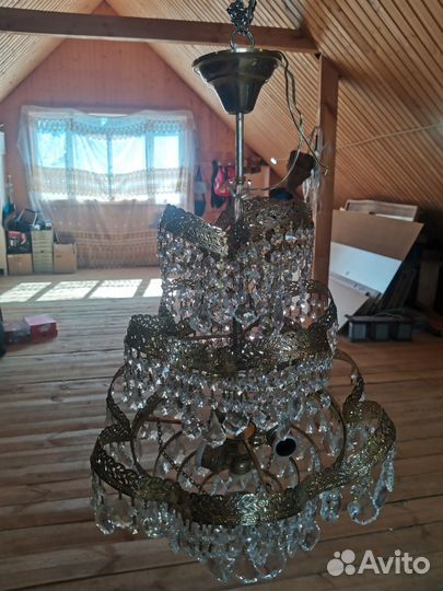 Люстра хрустальная чехословакия