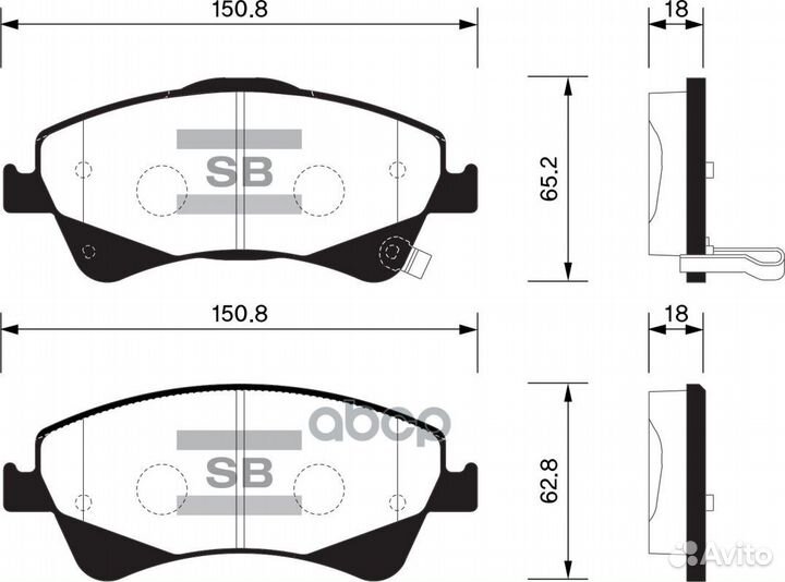 Колодки тормозные дисковые SP1580 Sangsin brake