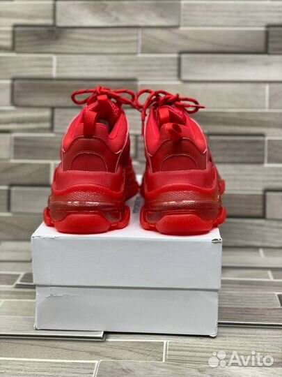 Кроссовки Balenciaga Triple-S Clear Sole Red