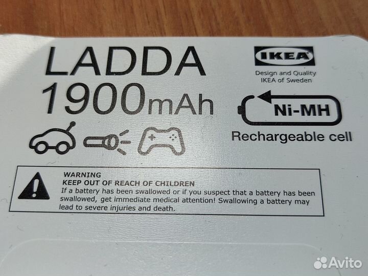 Четыре аккумулятора AA Ladda 1900mAh 1,2V