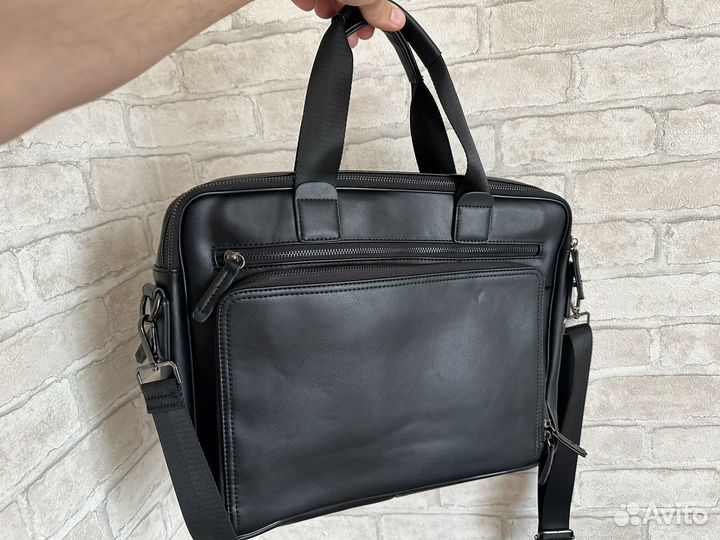 Мужская кожаная сумка для ноутбука