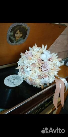 Свадебный букет, букет невесты из сухоцветов