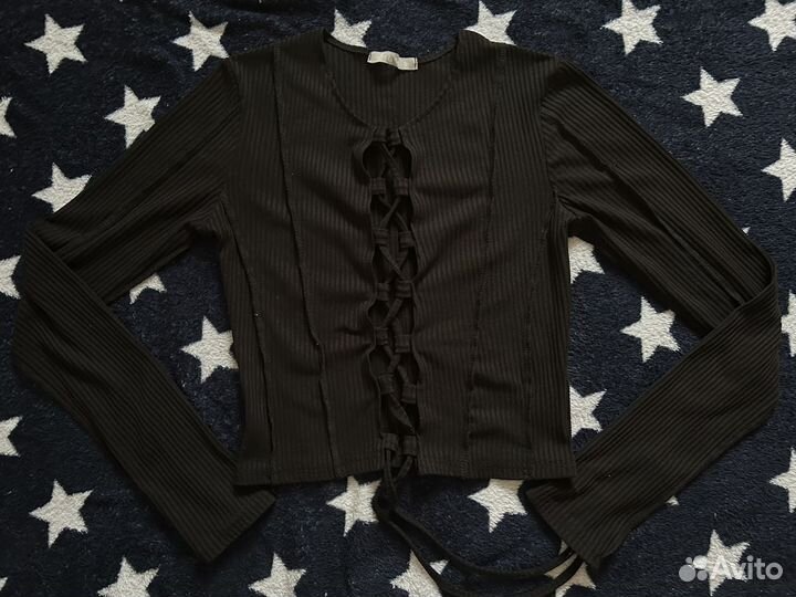 Топ на завязках черный