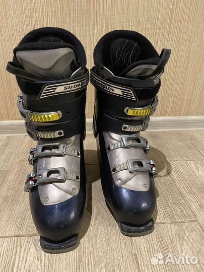 Горные лыжи Fischer, ботинки Solomon+ палки