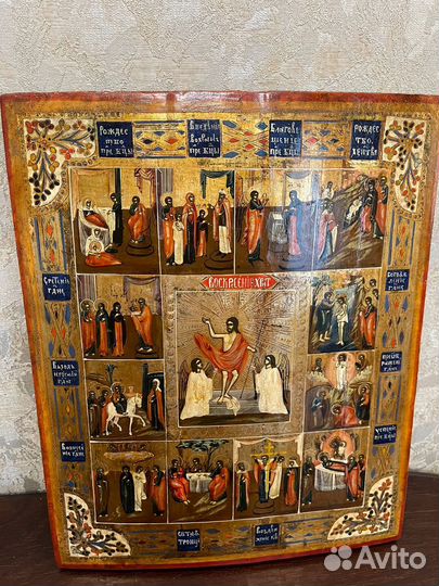 Старинная икона Воскресение Христово (45/37)