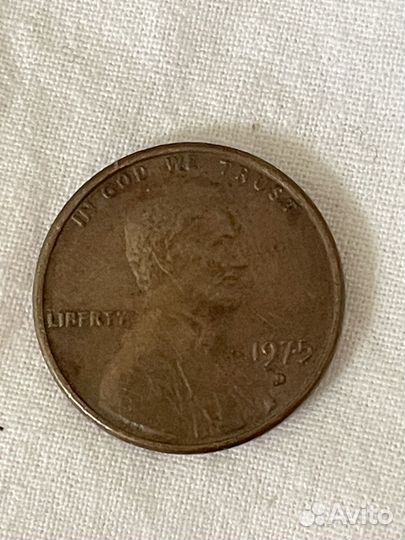 Монета один цент 1975 года