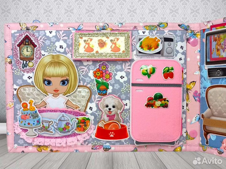 Развивающая книжка игрушка Кукольный домик