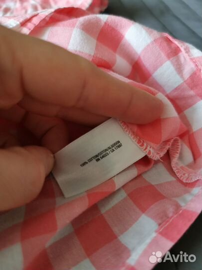 Рубашка 86 92 в клетку для девочки