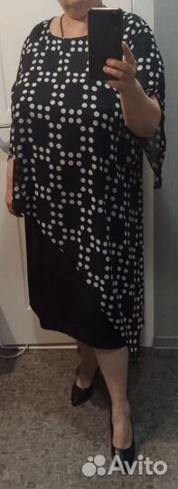 Платье 60р-р.Шифон-креп.Классика