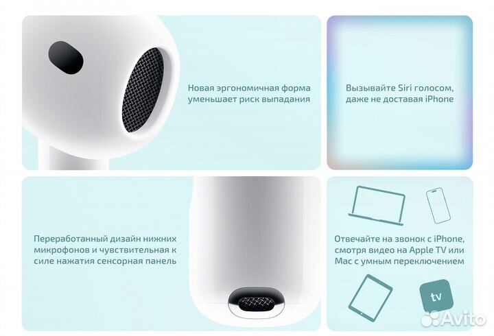 Apple AirPods 4 2024 без ANC Новые Гарантия