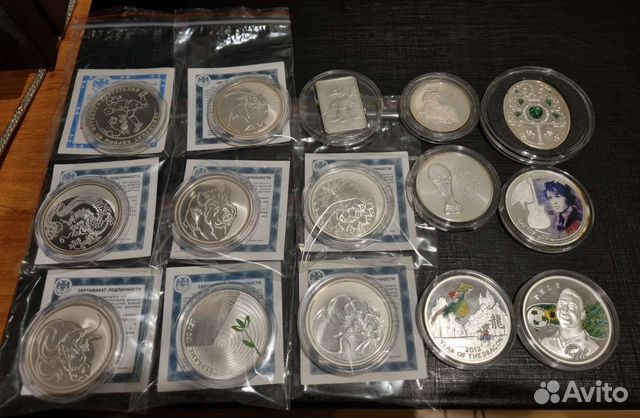 Серебряные монеты 2 3 рубля 1 2 10 долларов