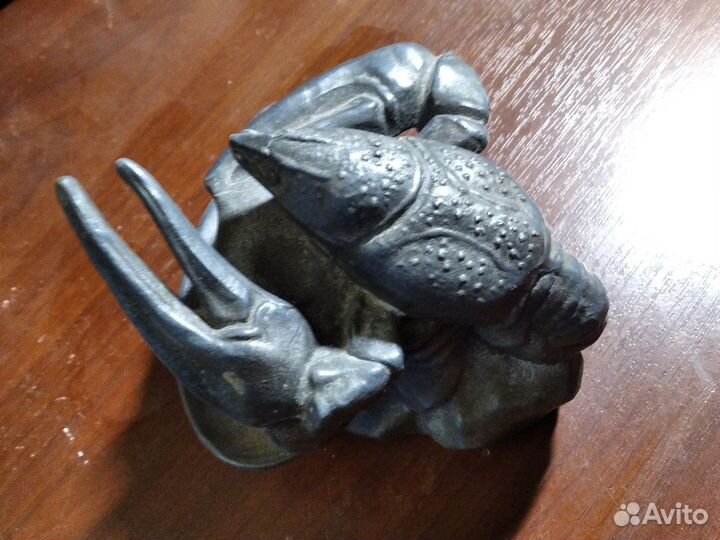 Пепельница статуэтка,рак, СССР металл,Стекло