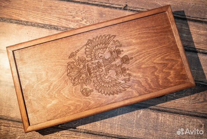 Нарды ручной работы Герб РФ