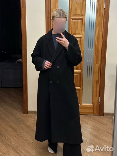 Пальто черное оверсайз