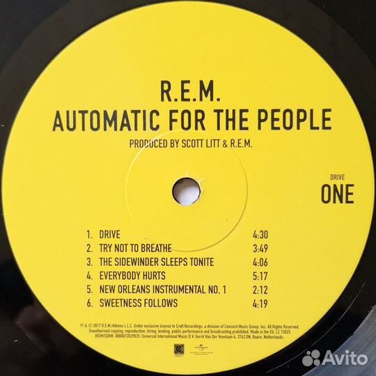 R.E.M. - Automatic For The People (0888072029835)